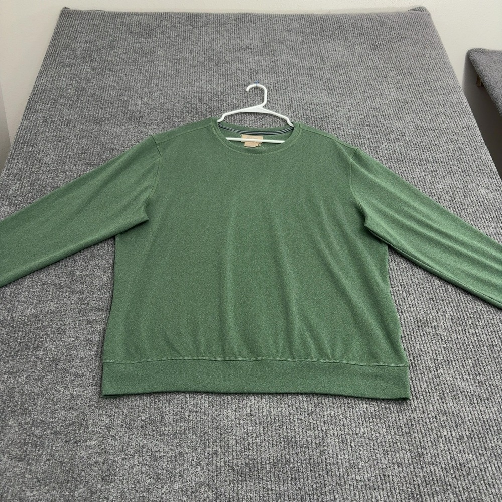 Boston Traders Sweatshirt Mens XL Green Polyester Spandex Crew Neck Casual Style